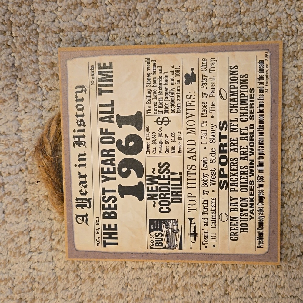 A Year in History-1961 remembrance sign